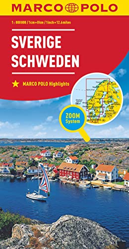 MARCO POLO Länderkarte Schweden 1:800.000: Mit Zoom-System